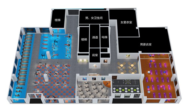 1500平方健身房配置方案-广西leyu.乐鱼体育健身器材有限公司